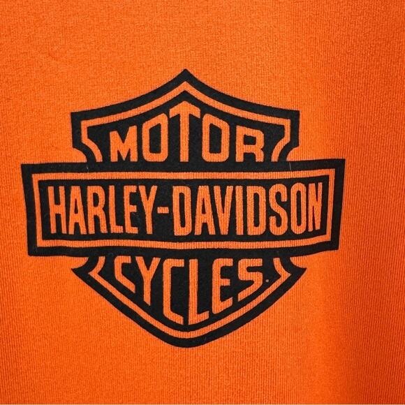 Harley-Davidson Men's Orange Short Sleeve Performance Chest Logo T-Shirt 2XL - Picture 3 of 7